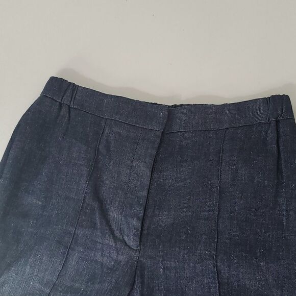 Brochu Walker Olena Pant- Indigo Linen Blend Straight Leg Size L NWT - Picture 10 of 11